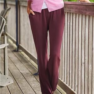 2 Lands End Sport Knit High Rise Pants large NWOT